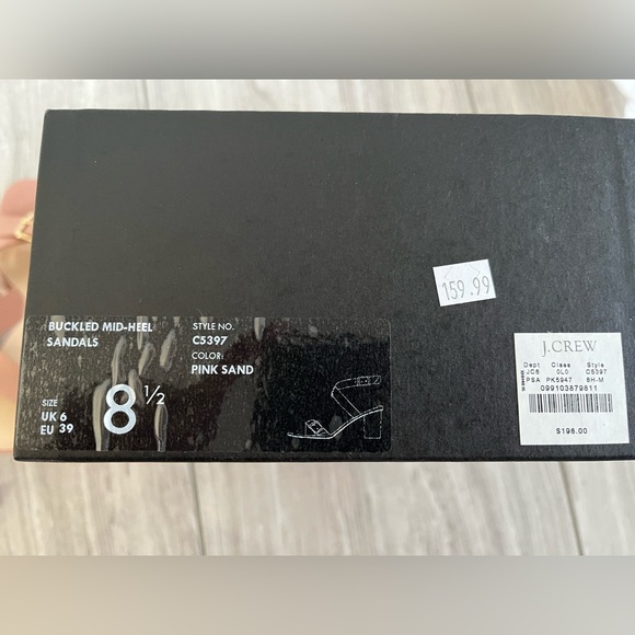 J. Crew Buckled Mid-heel Sandals pink sand size 8.5 - Picture 9 of 9